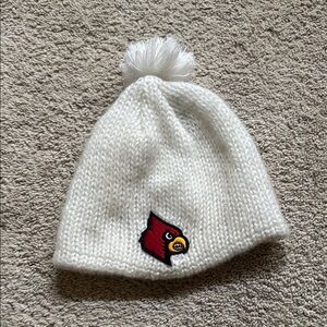 Adidas White Winter Hat with Knitted Fabric and Pom-Pom